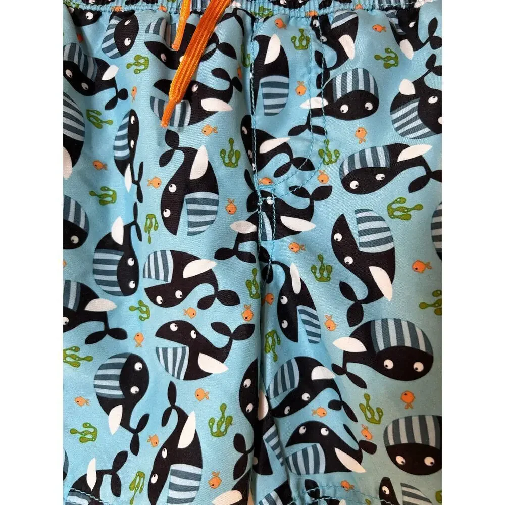 KIKO & MAX Boy’s Whale Printed Swim Trunks / Size: 4T